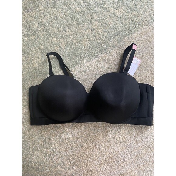 NWT Lane Bryant Cacique 48D Comfort Bliss Strapless Underwire Lightly Line Black - Picture 1 of 10